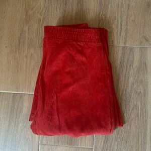 Aerie Red Corduroy Flare Pants